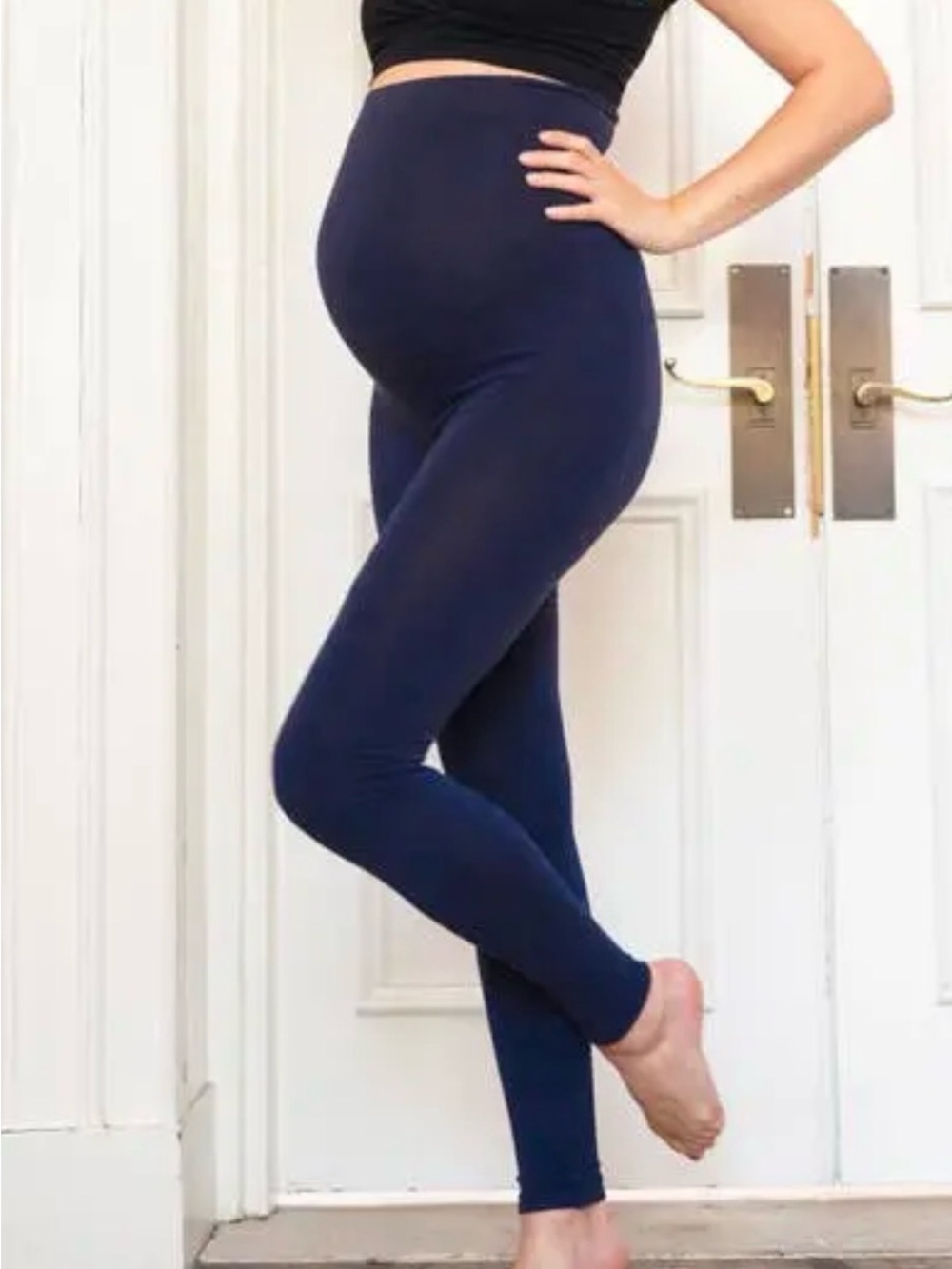 Seraphine Navy Maternity Leggings - Full Length